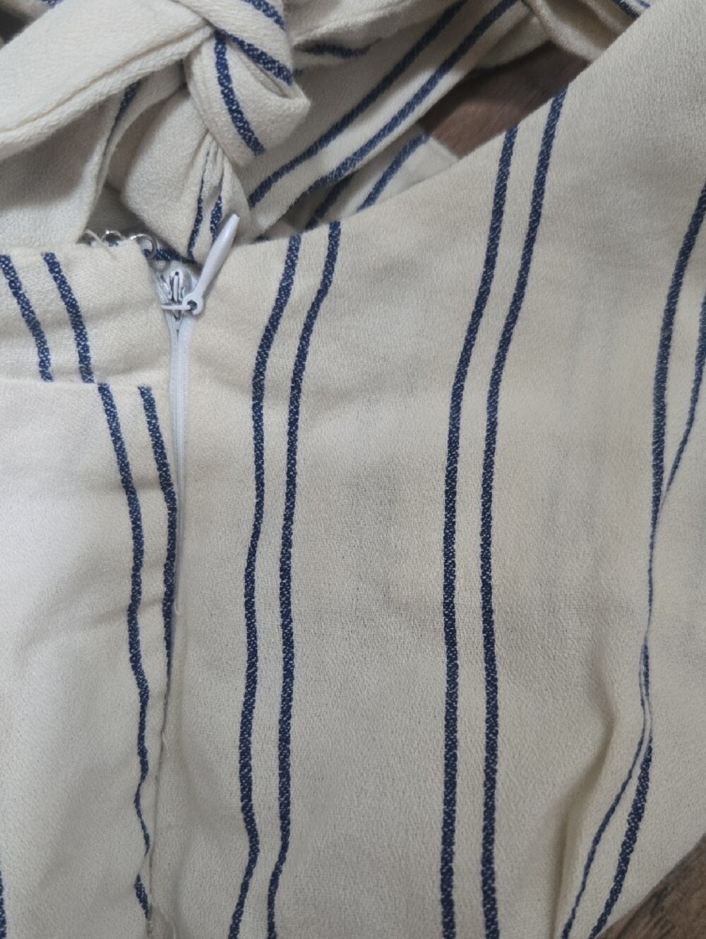 Free People Cream Jumpsuit with Navy Stripes - Picture 4 of 5